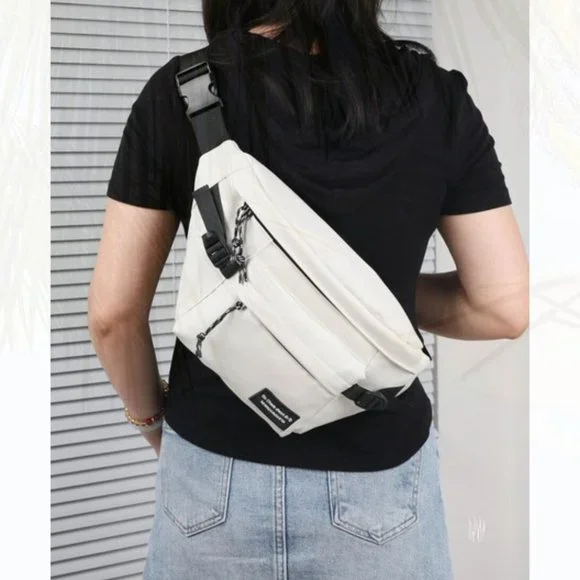 New Nylon Fanny Pack White 141 - Picture 1 of 4